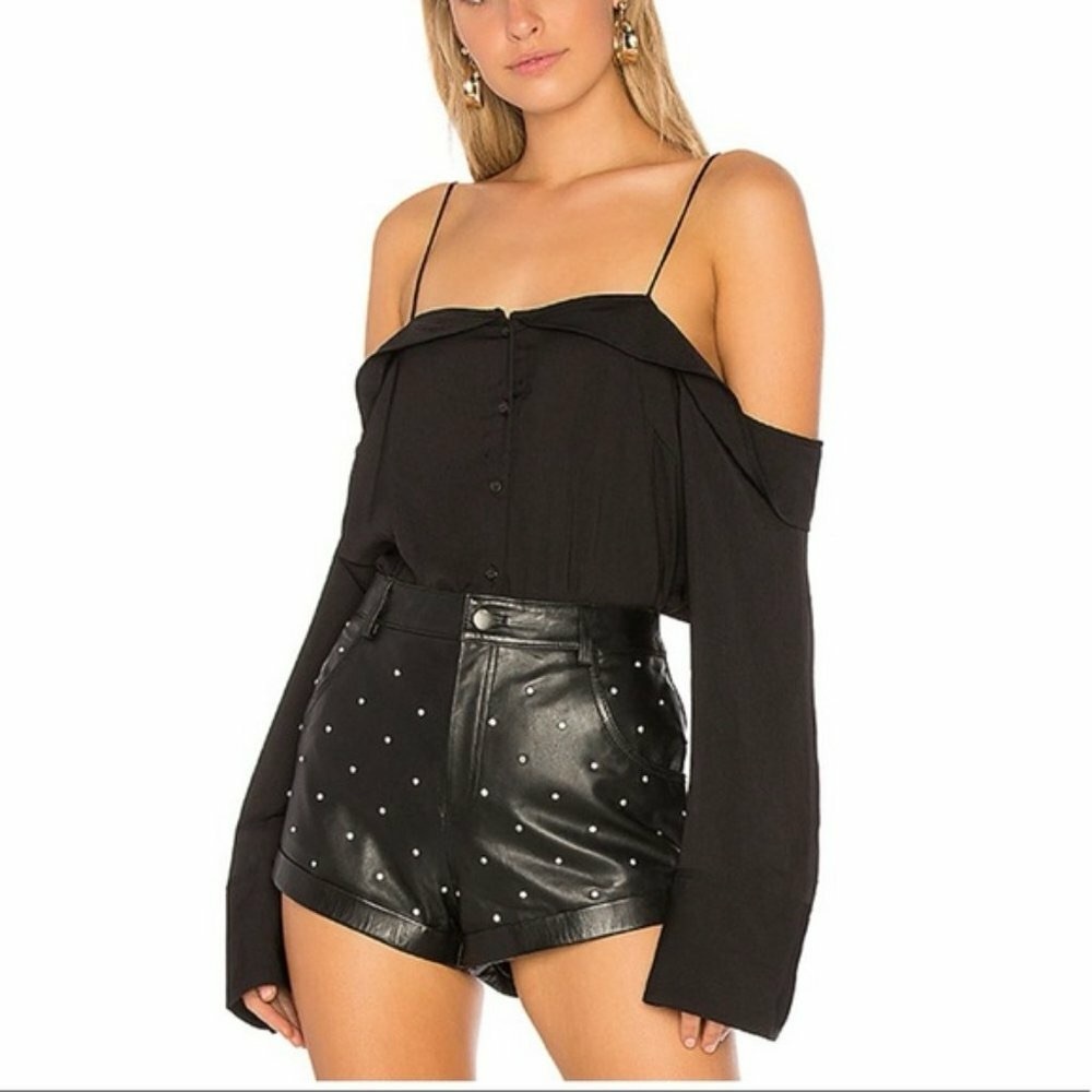 Free People Black Off-Shoulder Blouse